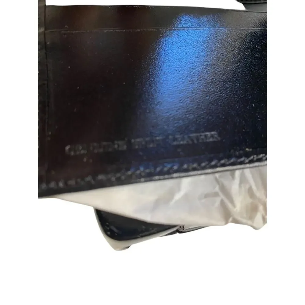 New Black Bifold Mens Split Grain Leather Wallet